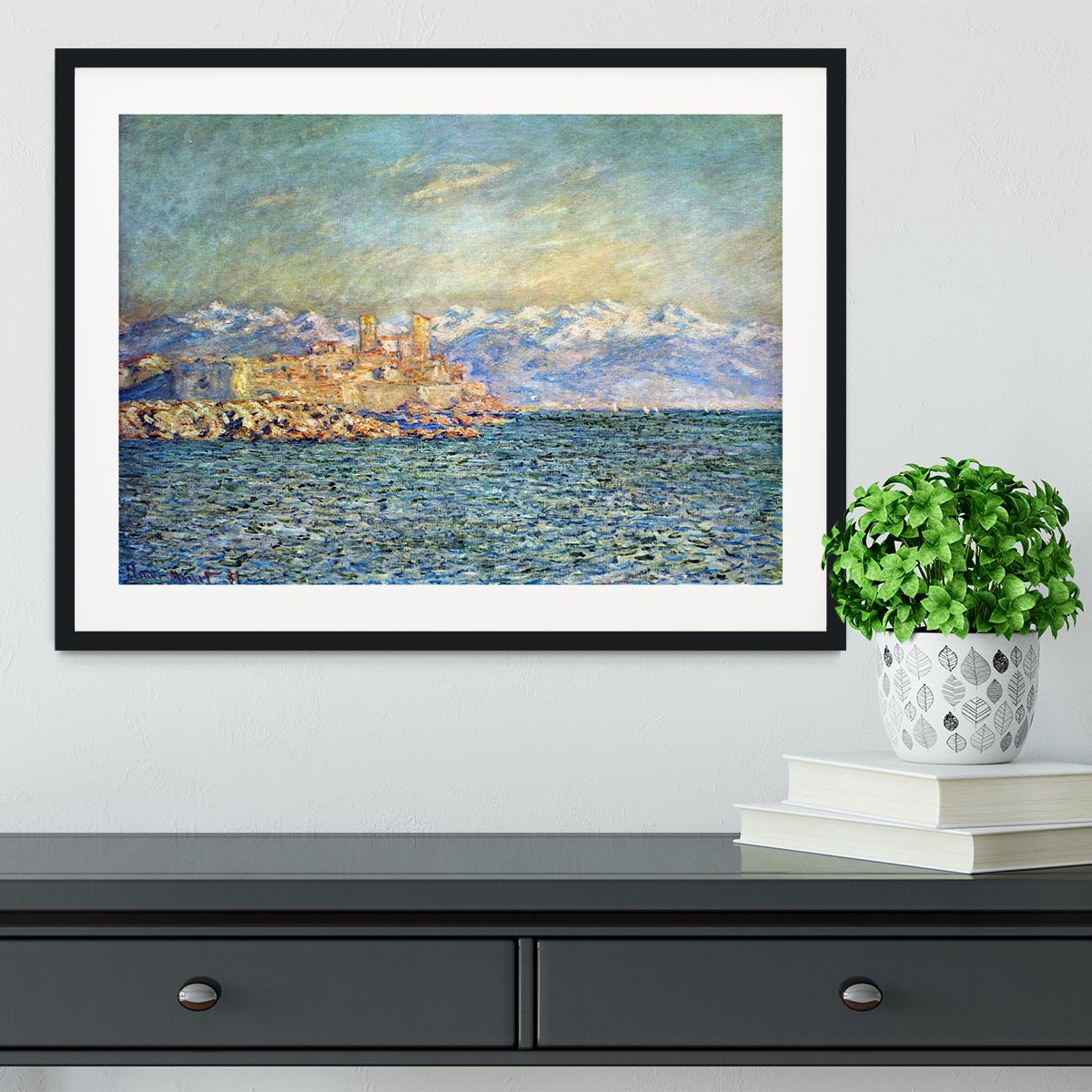 The old Fort in Antibes by Monet Framed Print - Canvas Art Rocks - 1