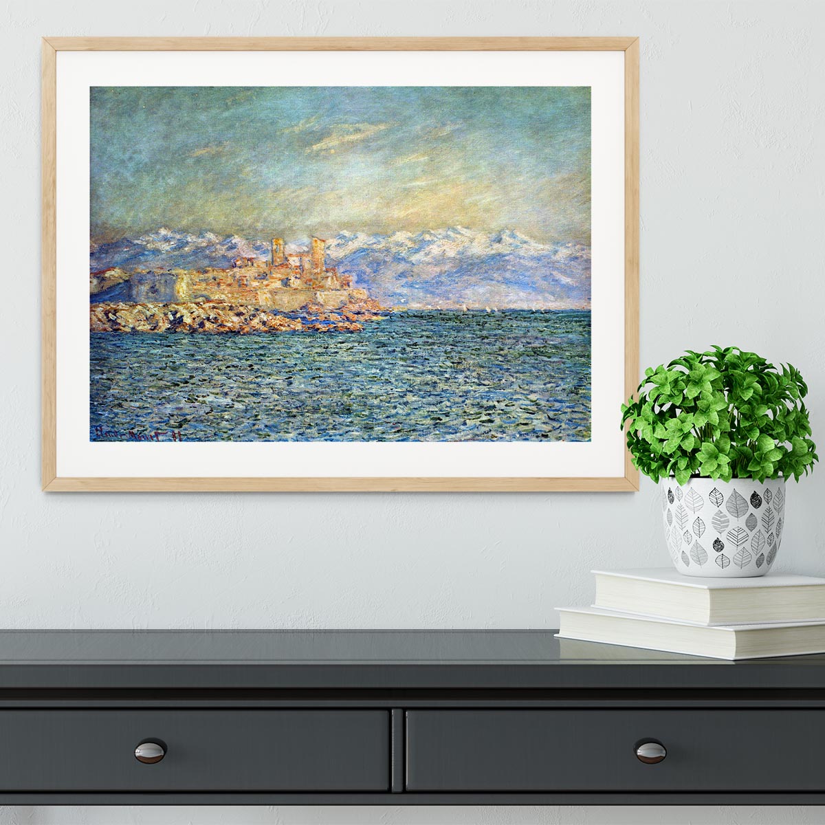 The old Fort in Antibes by Monet Framed Print - Canvas Art Rocks - 3