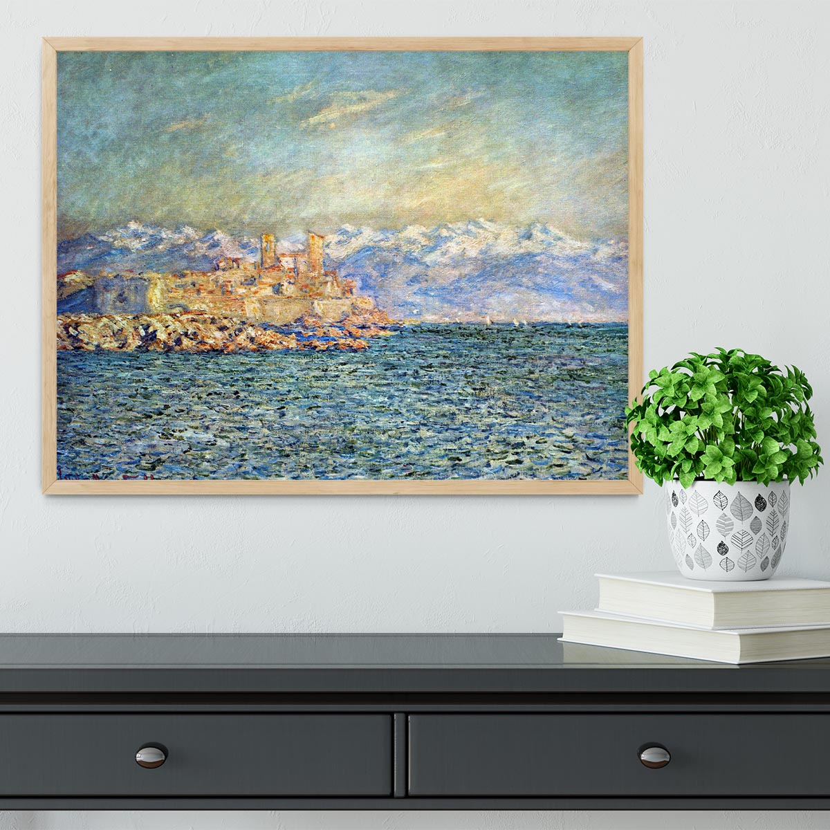 The old Fort in Antibes by Monet Framed Print - Canvas Art Rocks - 4
