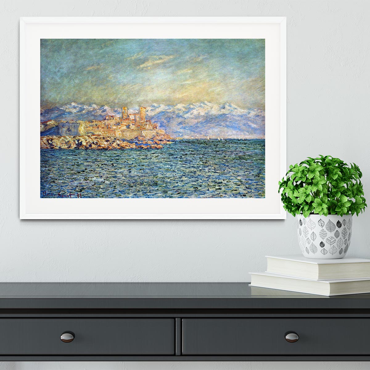 The old Fort in Antibes by Monet Framed Print - Canvas Art Rocks - 5