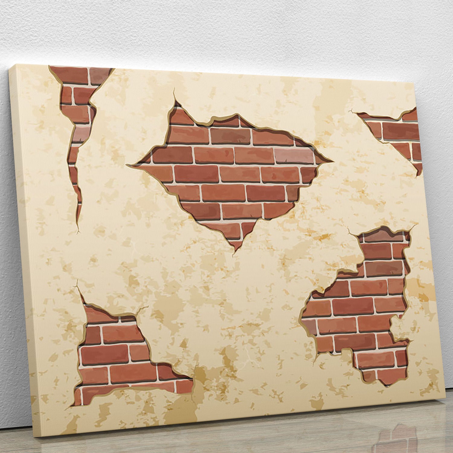 The old shabby concrete and brick cracks Canvas Print or Poster - Canvas Art Rocks - 1