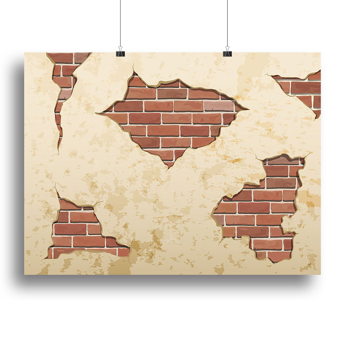 The old shabby concrete and brick cracks Canvas Print or Poster - Canvas Art Rocks - 2