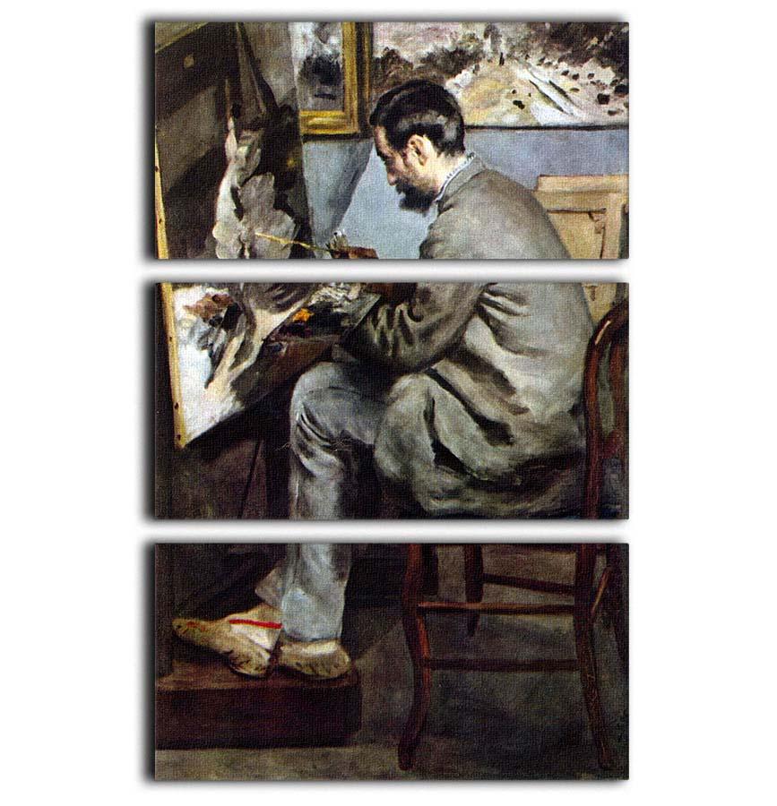 The painter in the studio of Bazille by Renoir 3 Split Panel Canvas Print - Canvas Art Rocks - 1