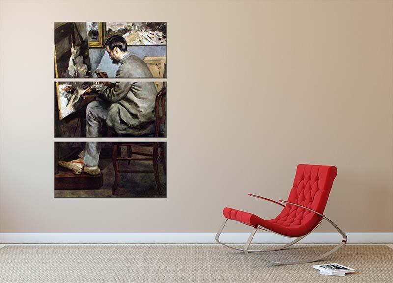 The painter in the studio of Bazille by Renoir 3 Split Panel Canvas Print - Canvas Art Rocks - 2