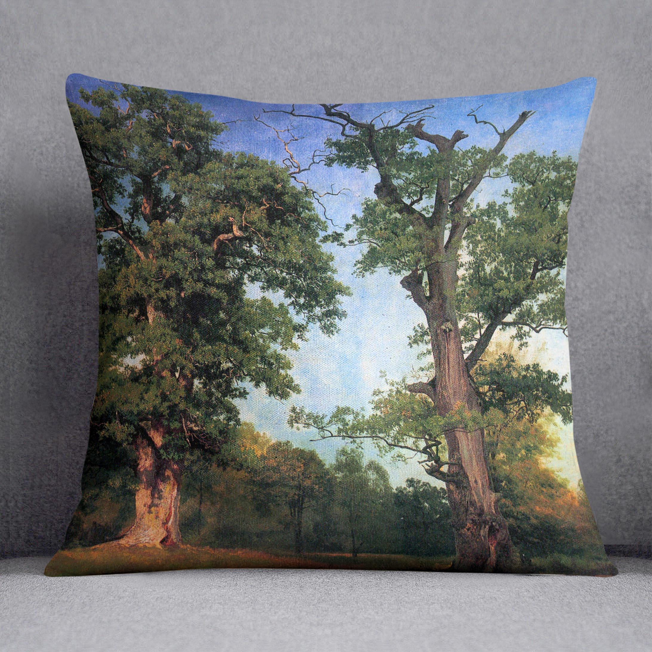 The pioneers of forests by Bierstadt Cushion - Canvas Art Rocks - 1