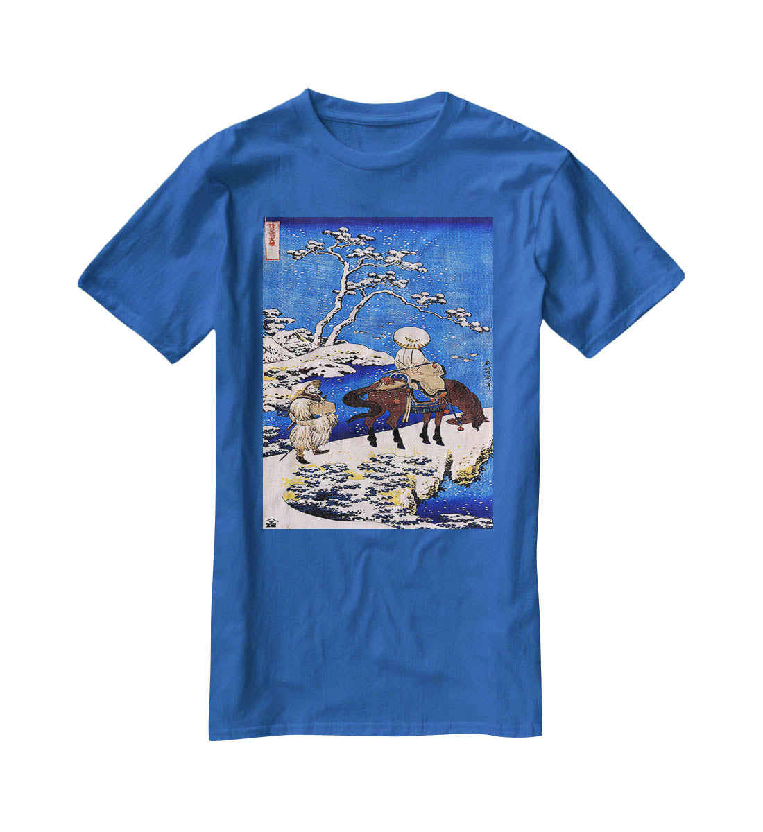 The poet Teba on a horse by Hokusai T-Shirt - Canvas Art Rocks - 2