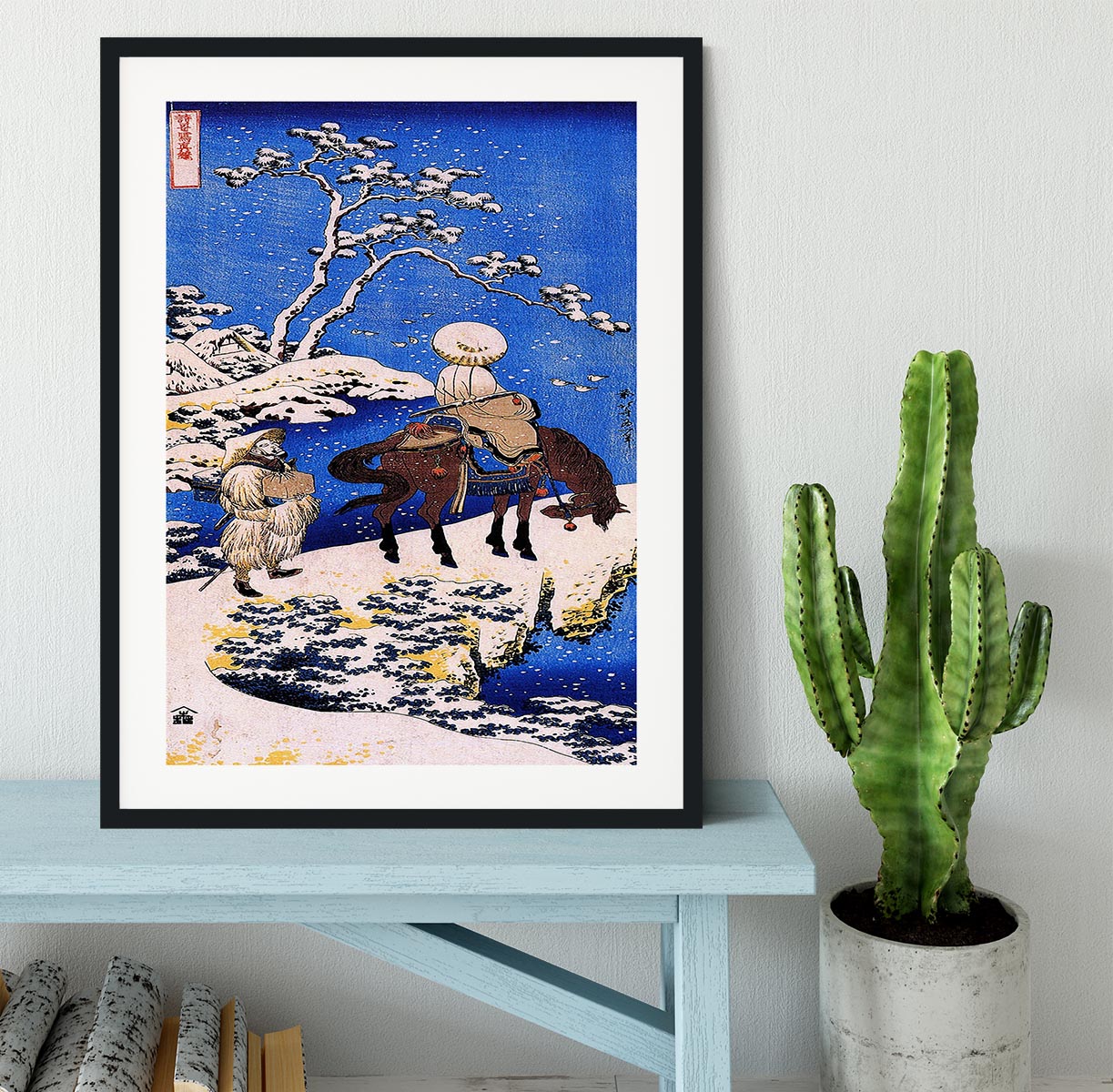 The poet Teba on a horse by Hokusai Framed Print - Canvas Art Rocks - 1