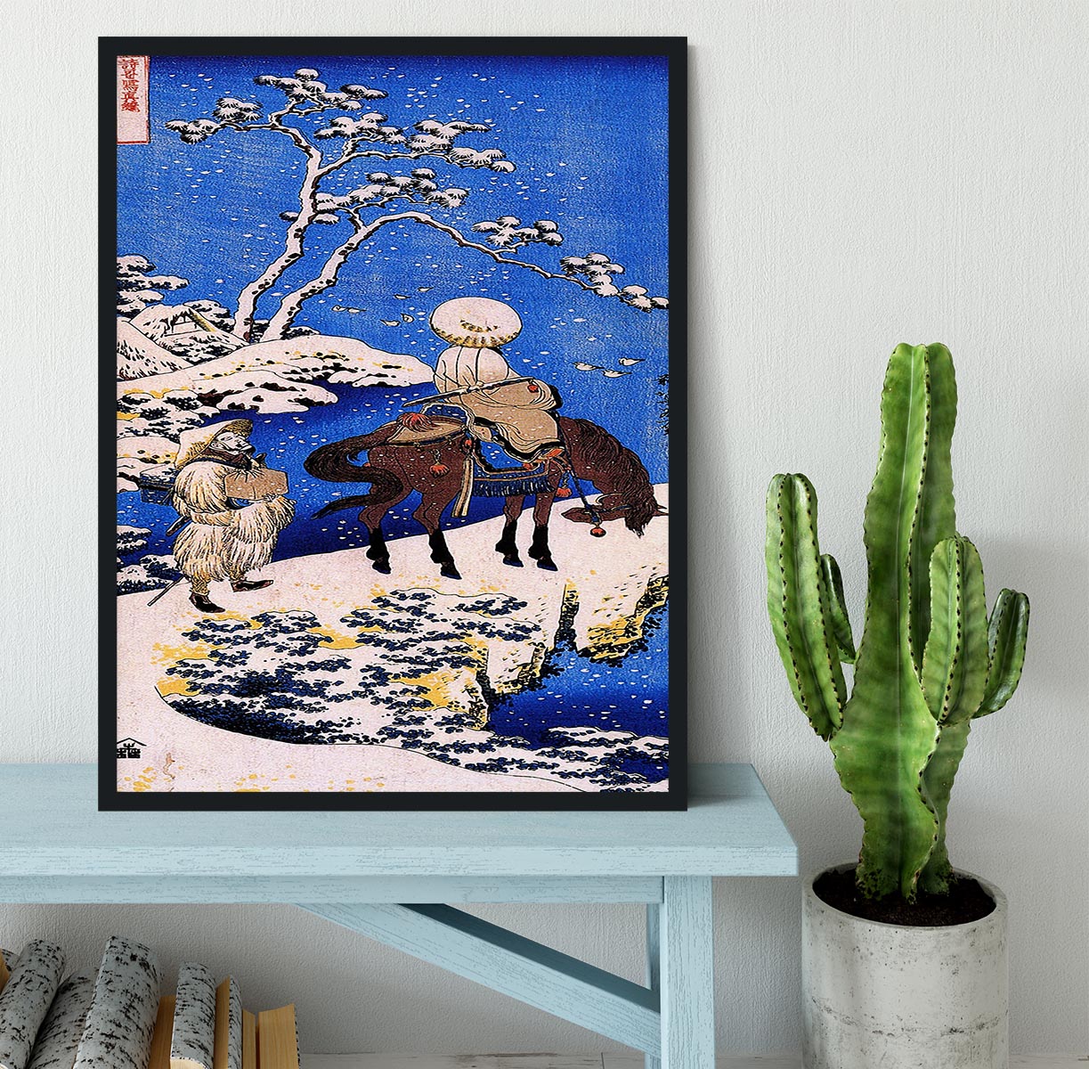 The poet Teba on a horse by Hokusai Framed Print - Canvas Art Rocks - 2