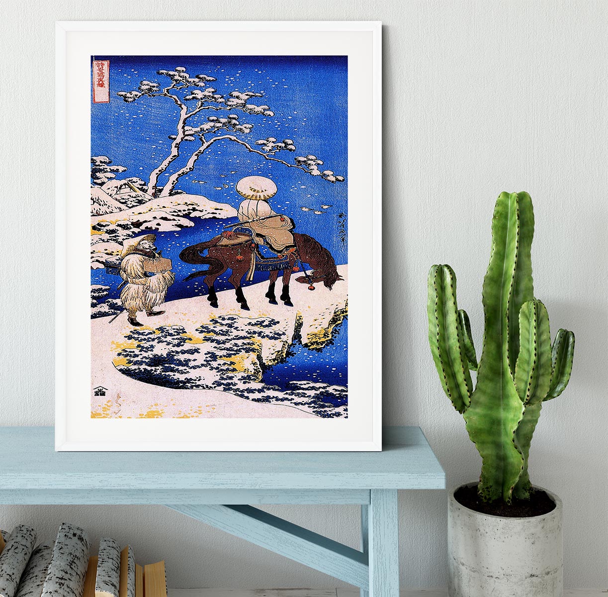 The poet Teba on a horse by Hokusai Framed Print - Canvas Art Rocks - 5