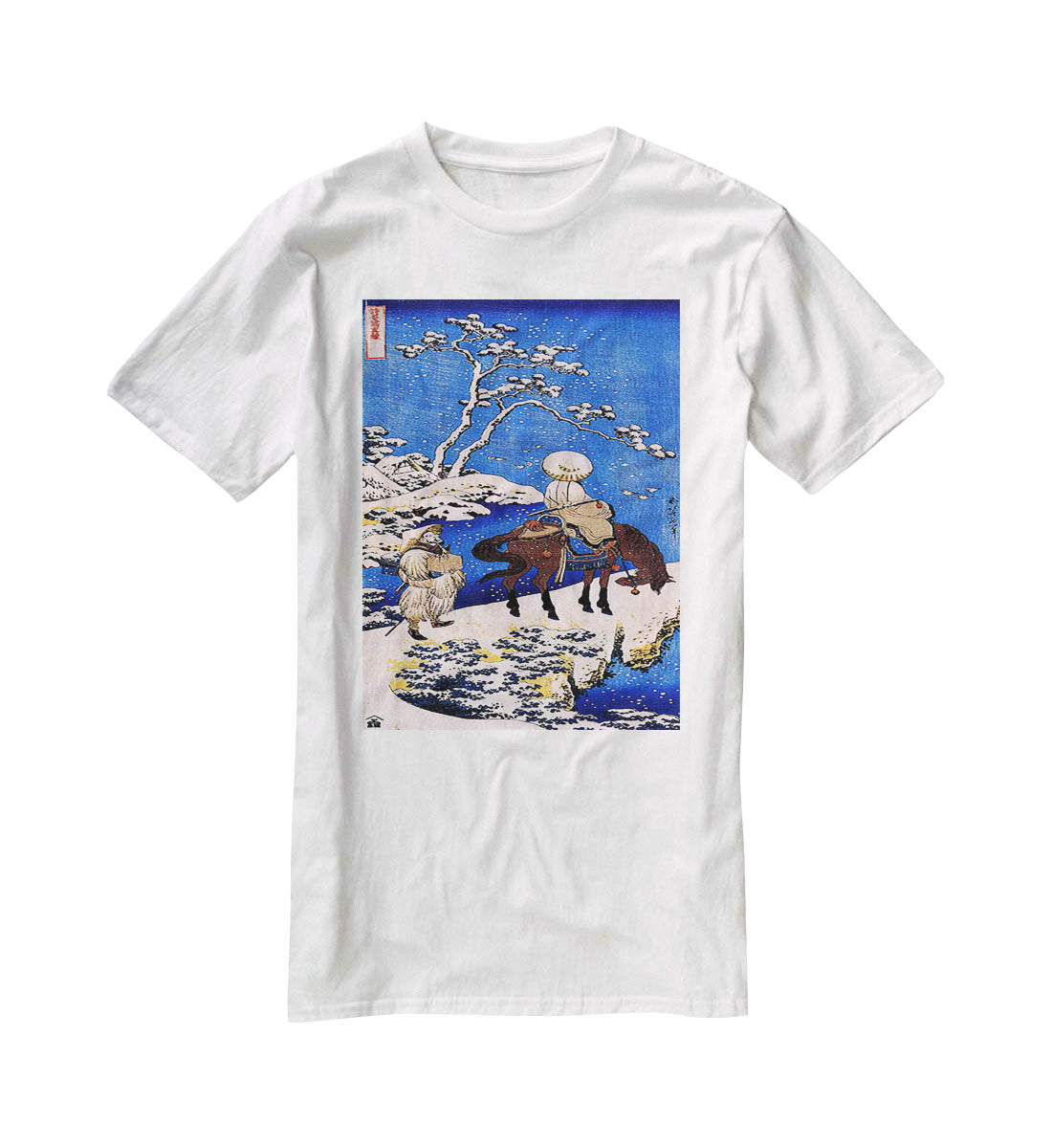 The poet Teba on a horse by Hokusai T-Shirt - Canvas Art Rocks - 5