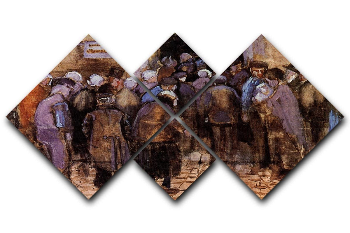The poor and money by Van Gogh 4 Square Multi Panel Canvas  - Canvas Art Rocks - 1