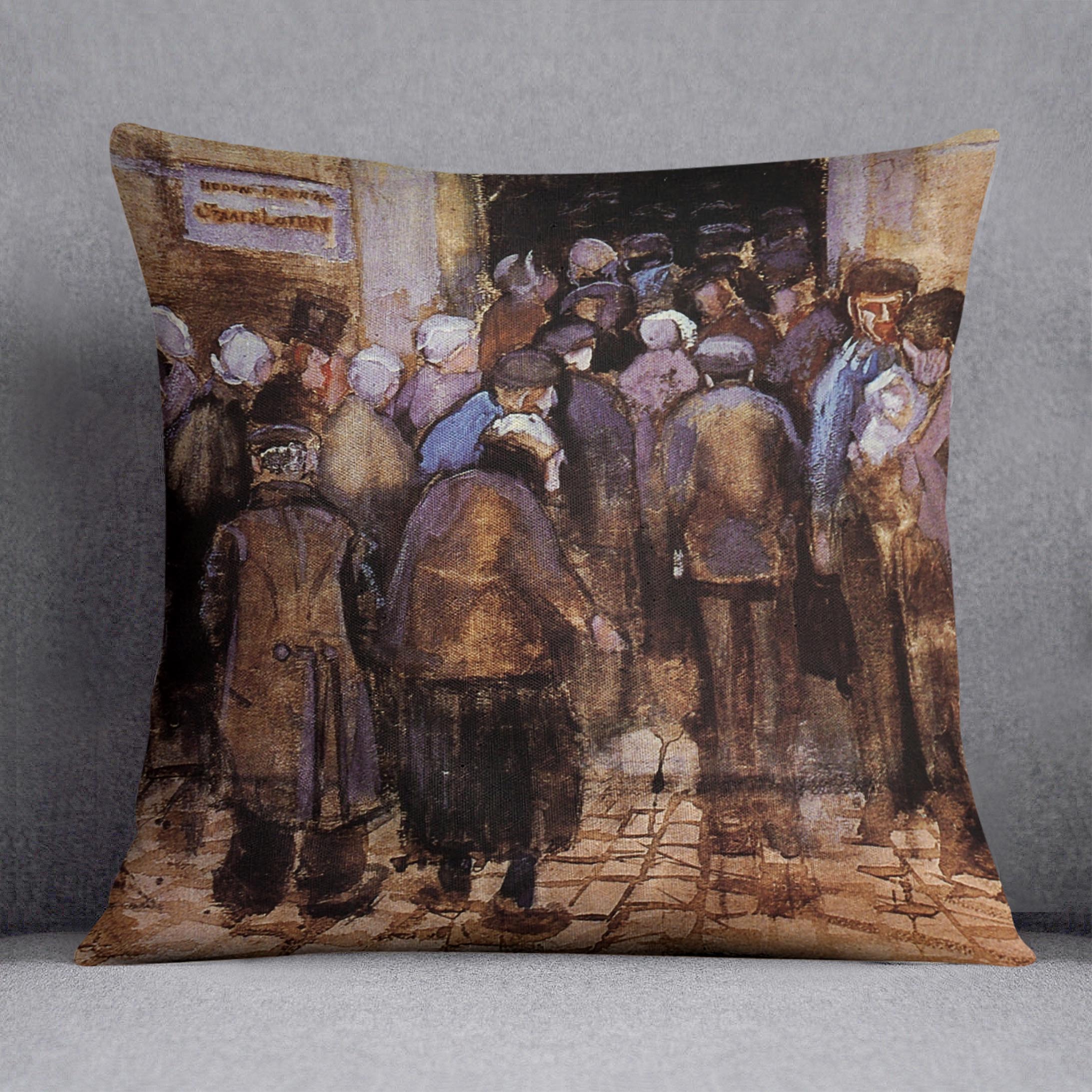 The poor and money by Van Gogh Cushion