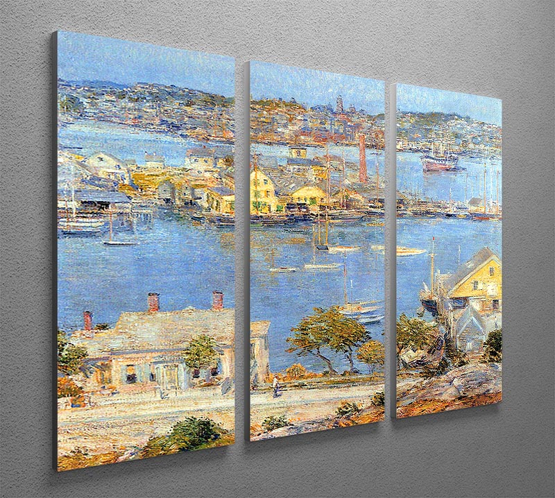 The port of Gloucester 1 by Hassam 3 Split Panel Canvas Print - Canvas Art Rocks - 2
