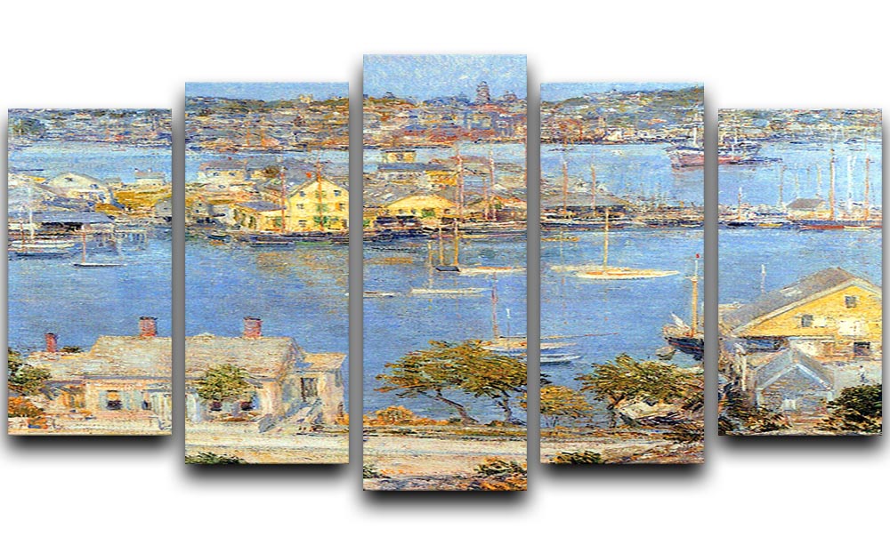 The port of Gloucester 1 by Hassam 5 Split Panel Canvas - Canvas Art Rocks - 1