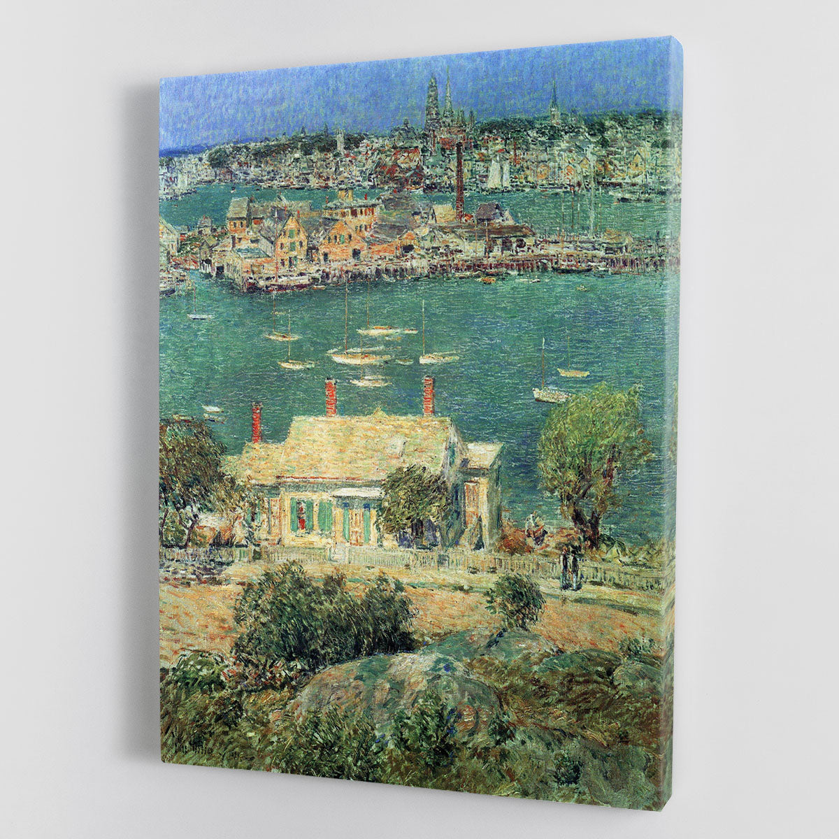 The port of Gloucester 2 by Hassam Canvas Print or Poster - Canvas Art Rocks - 1