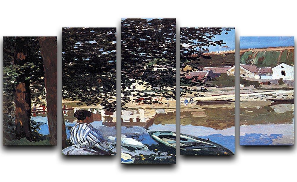 The river has burst its banks by Monet 5 Split Panel Canvas  - Canvas Art Rocks - 1