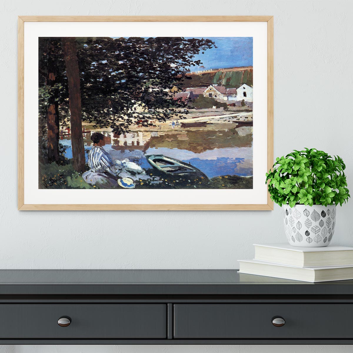 The river has burst its banks by Monet Framed Print - Canvas Art Rocks - 3