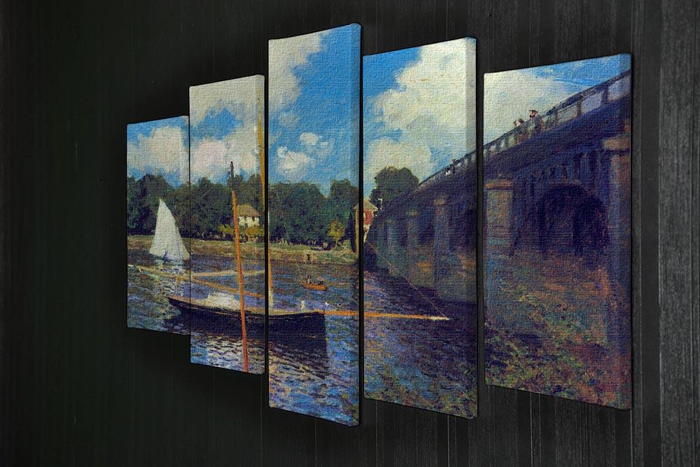 The road bridge Argenteuil by Monet 5 Split Panel Canvas - Canvas Art Rocks - 2