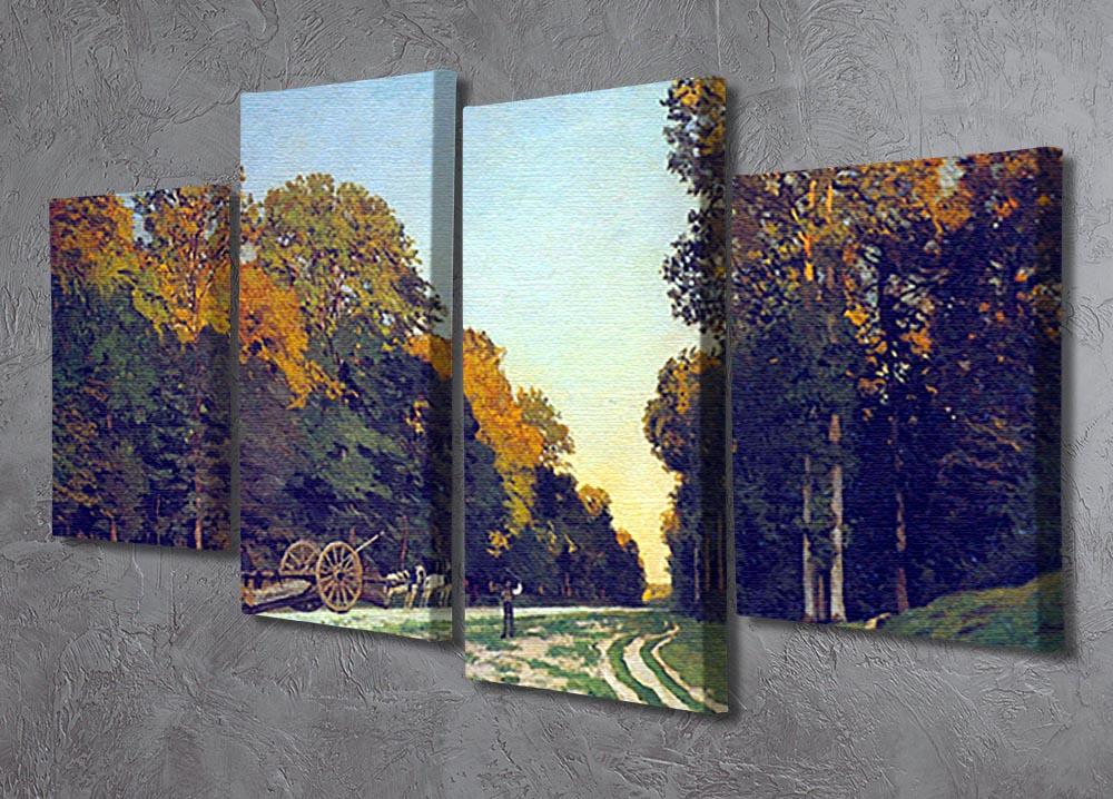 The road from Chailly to Fontainebleau by Monet 4 Split Panel Canvas - Canvas Art Rocks - 2