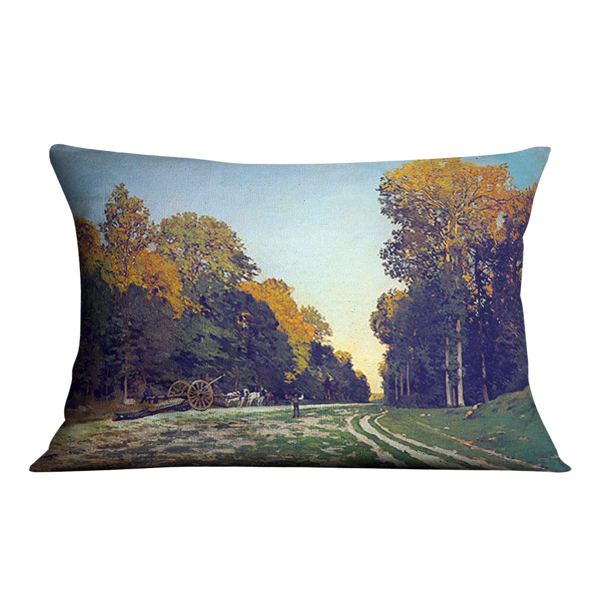 The road from Chailly to Fontainebleau by Monet Cushion