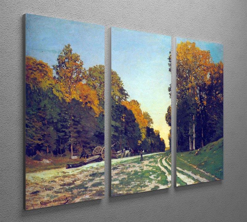 The road from Chailly to Fontainebleau by Monet Split Panel Canvas Print - Canvas Art Rocks - 4