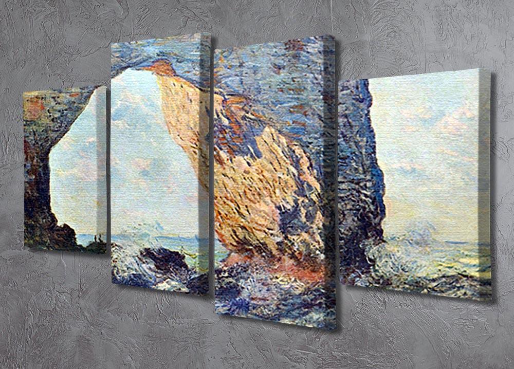 The rocky cliffs of etretat La Porte man 1 by Monet 4 Split Panel Canvas - Canvas Art Rocks - 2