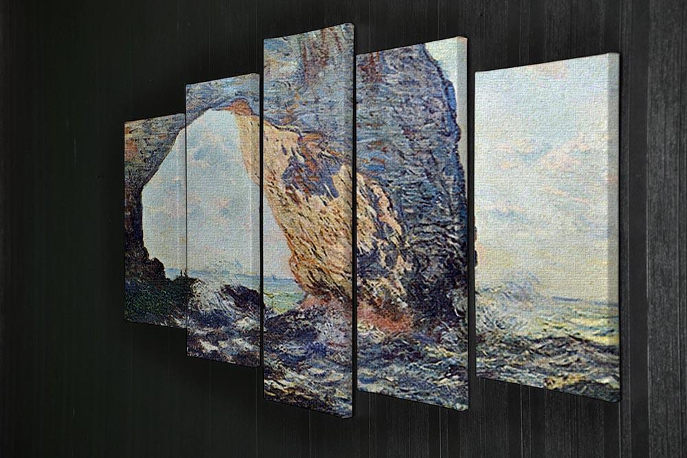 The rocky cliffs of etretat La Porte man 1 by Monet 5 Split Panel Canvas - Canvas Art Rocks - 2
