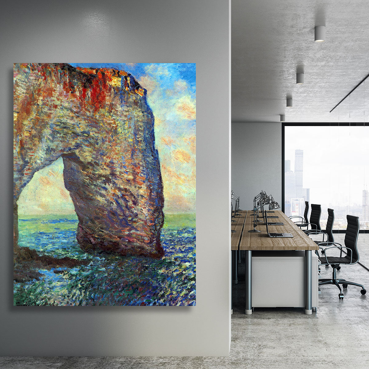 The rocky cliffs of etretat La Porte man 2 Canvas Print or Poster - Canvas Art Rocks - 3