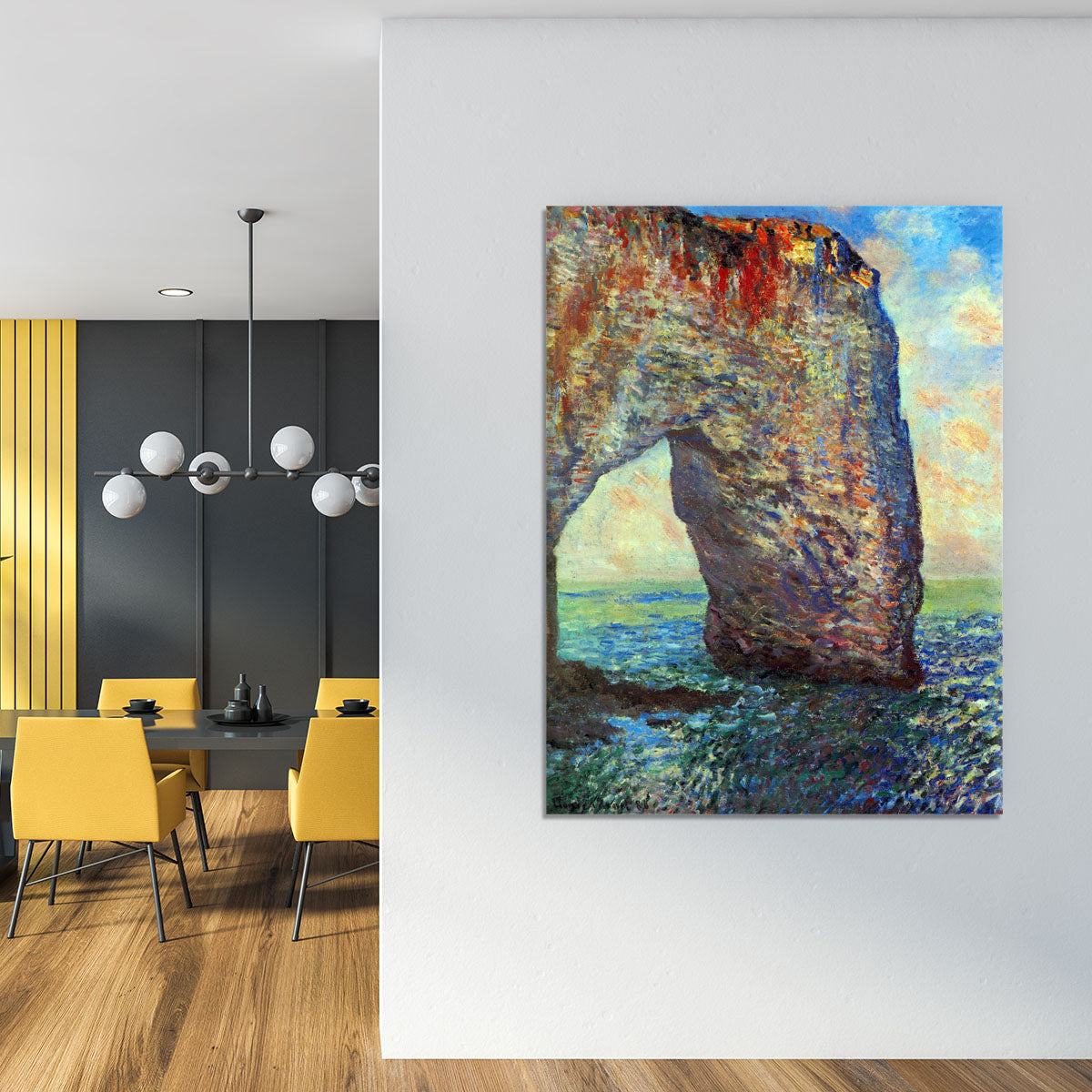 The rocky cliffs of etretat La Porte man 2 Canvas Print or Poster - Canvas Art Rocks - 4