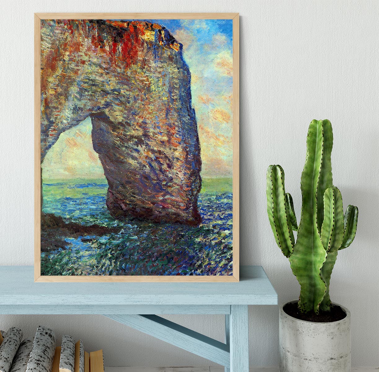 The rocky cliffs of etretat La Porte man 2 Framed Print - Canvas Art Rocks - 4