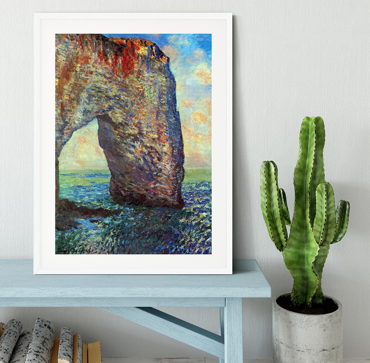 The rocky cliffs of etretat La Porte man 2 Framed Print - Canvas Art Rocks - 5