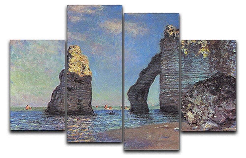 The rocky cliffs of etretat by Monet 4 Split Panel Canvas  - Canvas Art Rocks - 1
