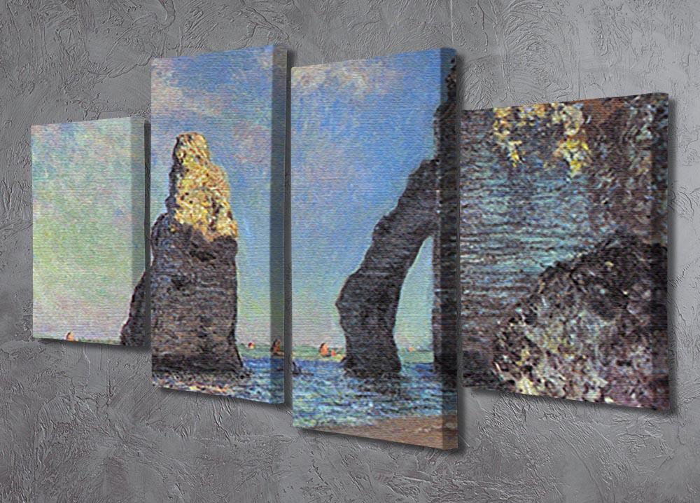 The rocky cliffs of etretat by Monet 4 Split Panel Canvas - Canvas Art Rocks - 2
