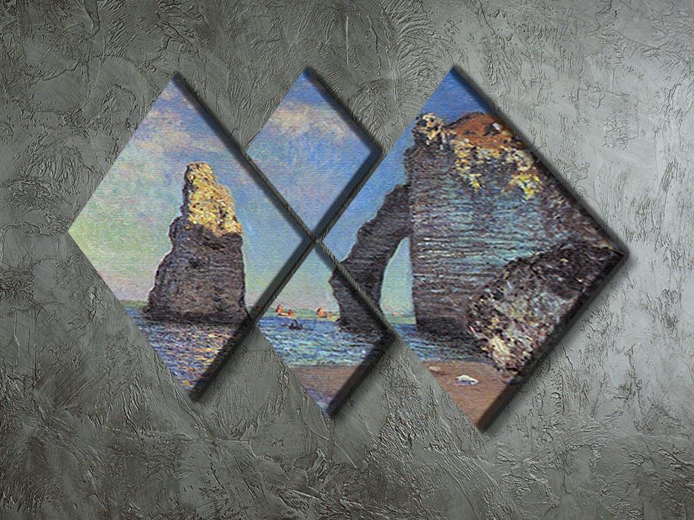 The rocky cliffs of etretat by Monet 4 Square Multi Panel Canvas - Canvas Art Rocks - 2