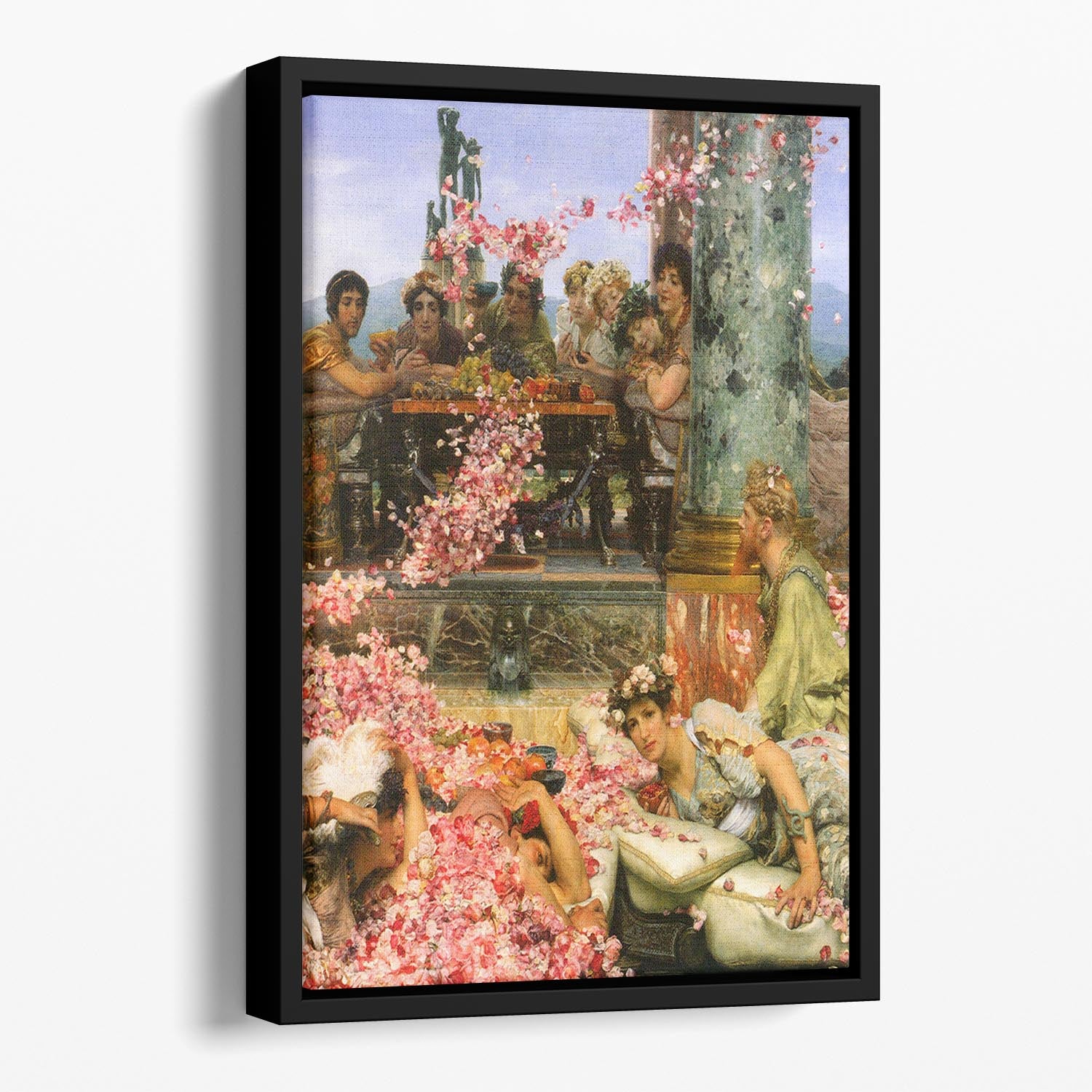 The roses of Heliogabalus detail 2 by Alma Tadema Floating Framed Canvas - Canvas Art Rocks - 1
