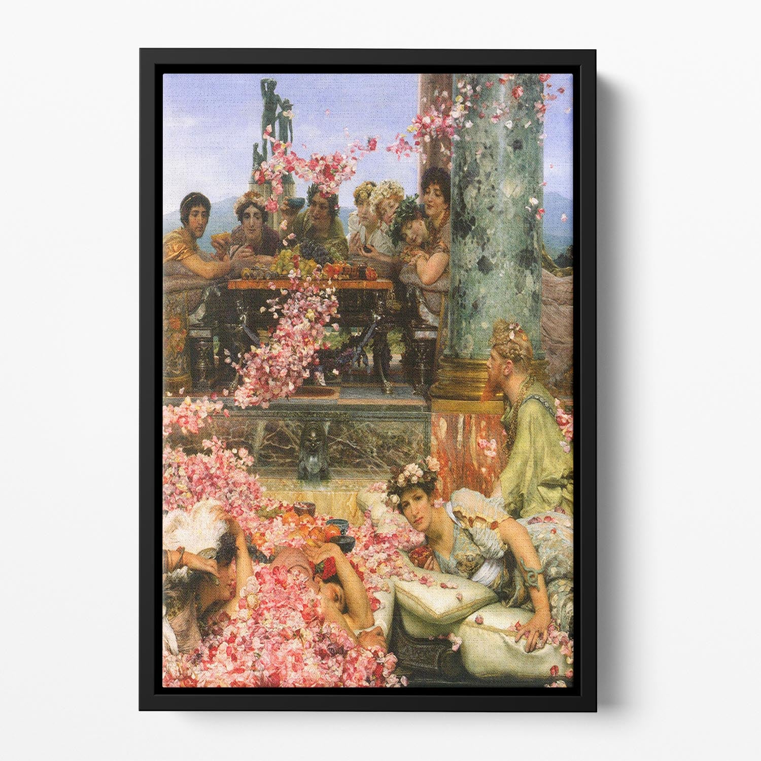 The roses of Heliogabalus detail 2 by Alma Tadema Floating Framed Canvas - Canvas Art Rocks - 2