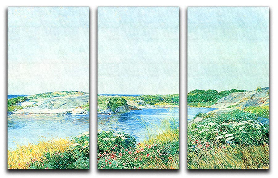 The small pond by Hassam 3 Split Panel Canvas Print - Canvas Art Rocks - 1