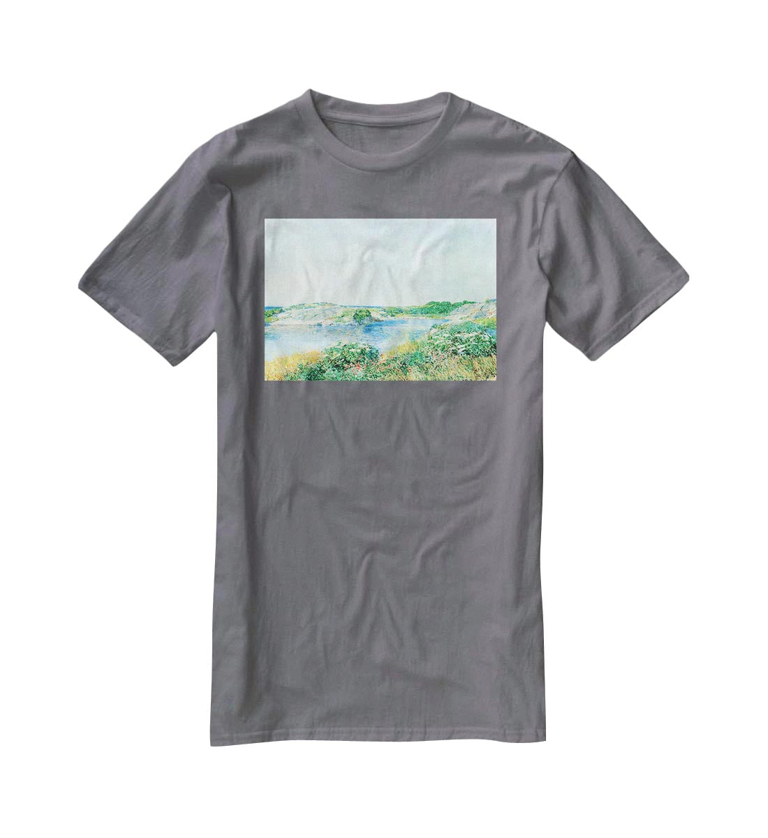 The small pond by Hassam T-Shirt - Canvas Art Rocks - 3