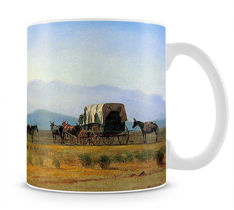 The stagecoach in the Rockies by Bierstadt Mug - Canvas Art Rocks - 1