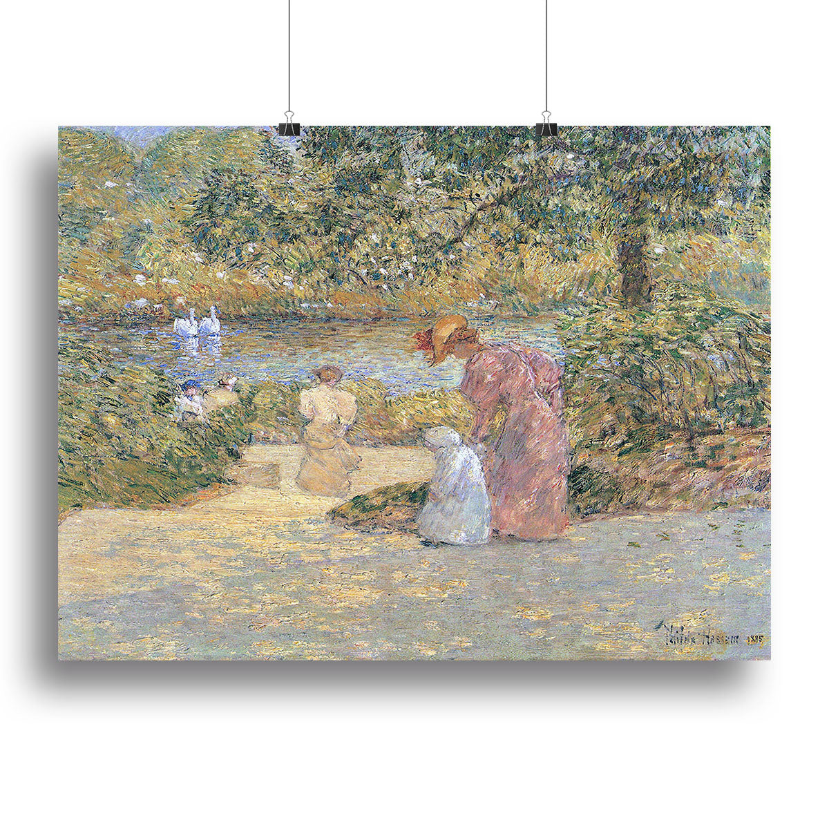 The staircase at Central Park by Hassam Canvas Print or Poster - Canvas Art Rocks - 2