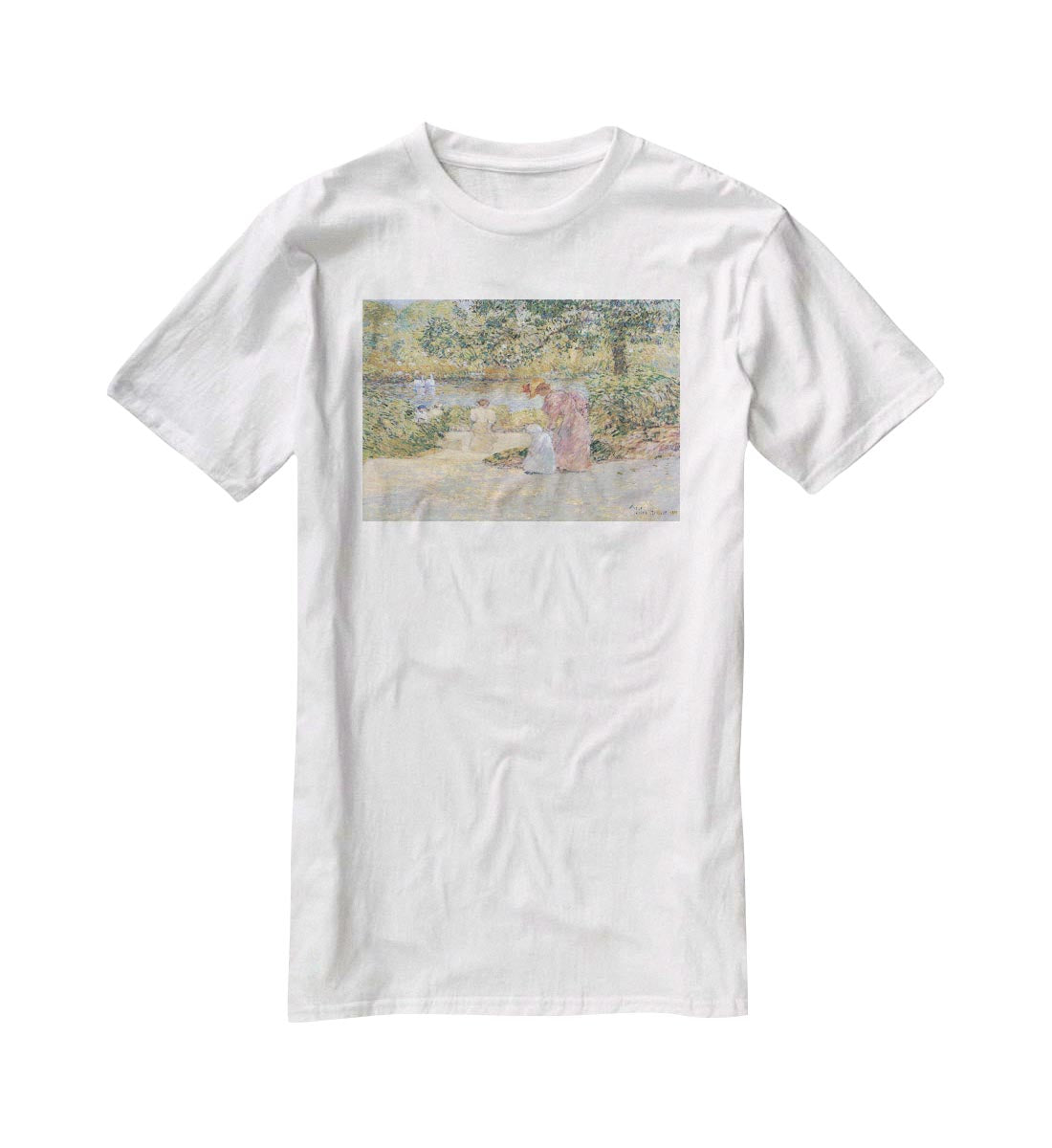 The staircase at Central Park by Hassam T-Shirt - Canvas Art Rocks - 5