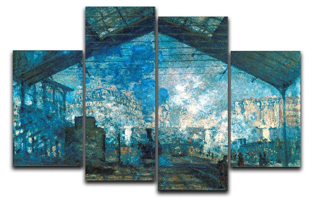 The station Saint Lazare by Monet 4 Split Panel Canvas  - Canvas Art Rocks - 1