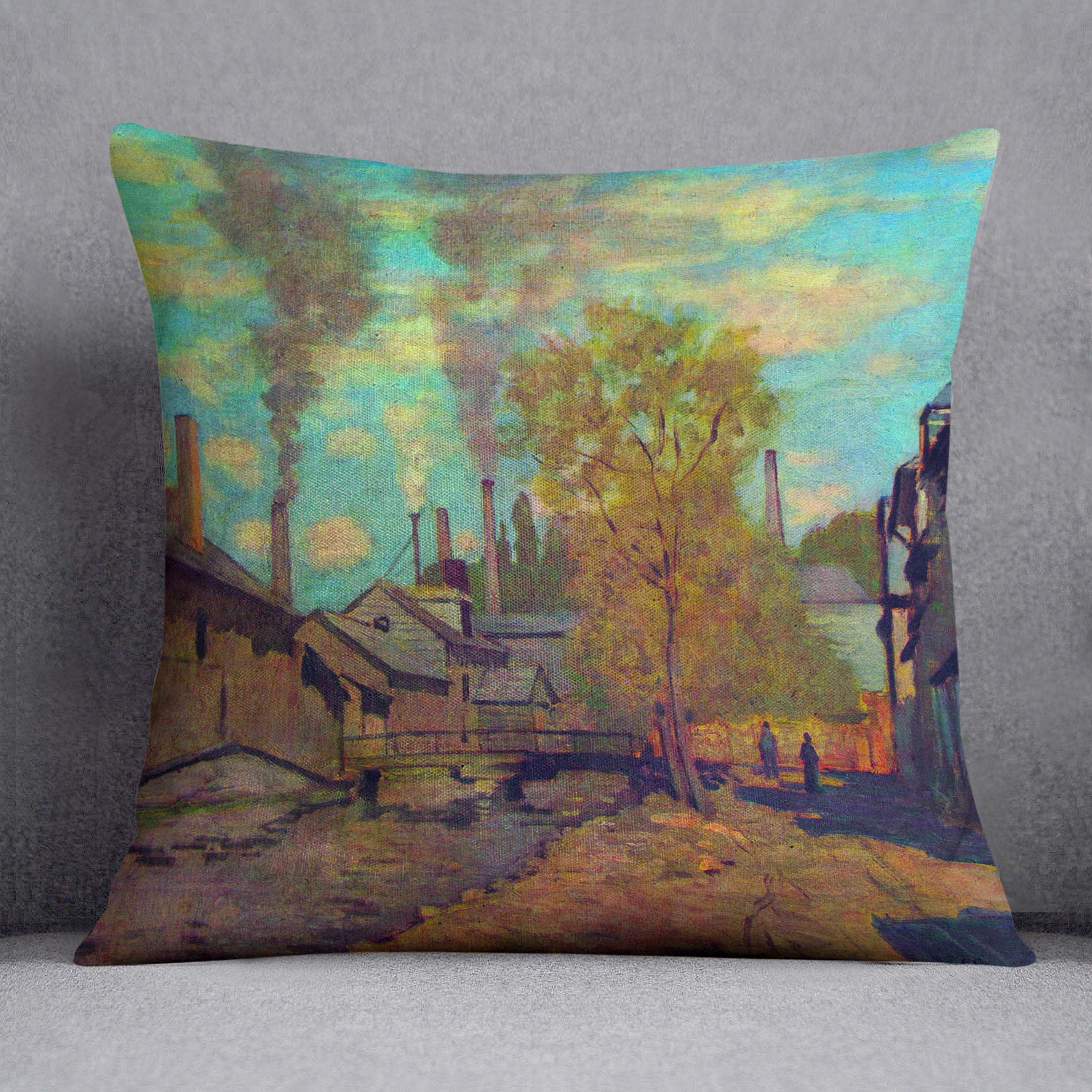 The stream of Robec by Claude Monet Cushion