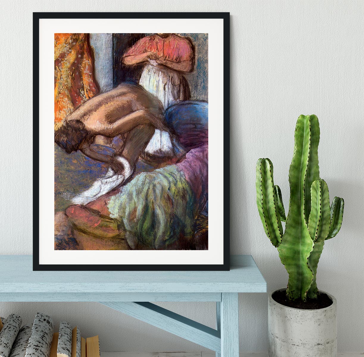 The strengthening after the bathwater by Degas Framed Print - Canvas Art Rocks - 1