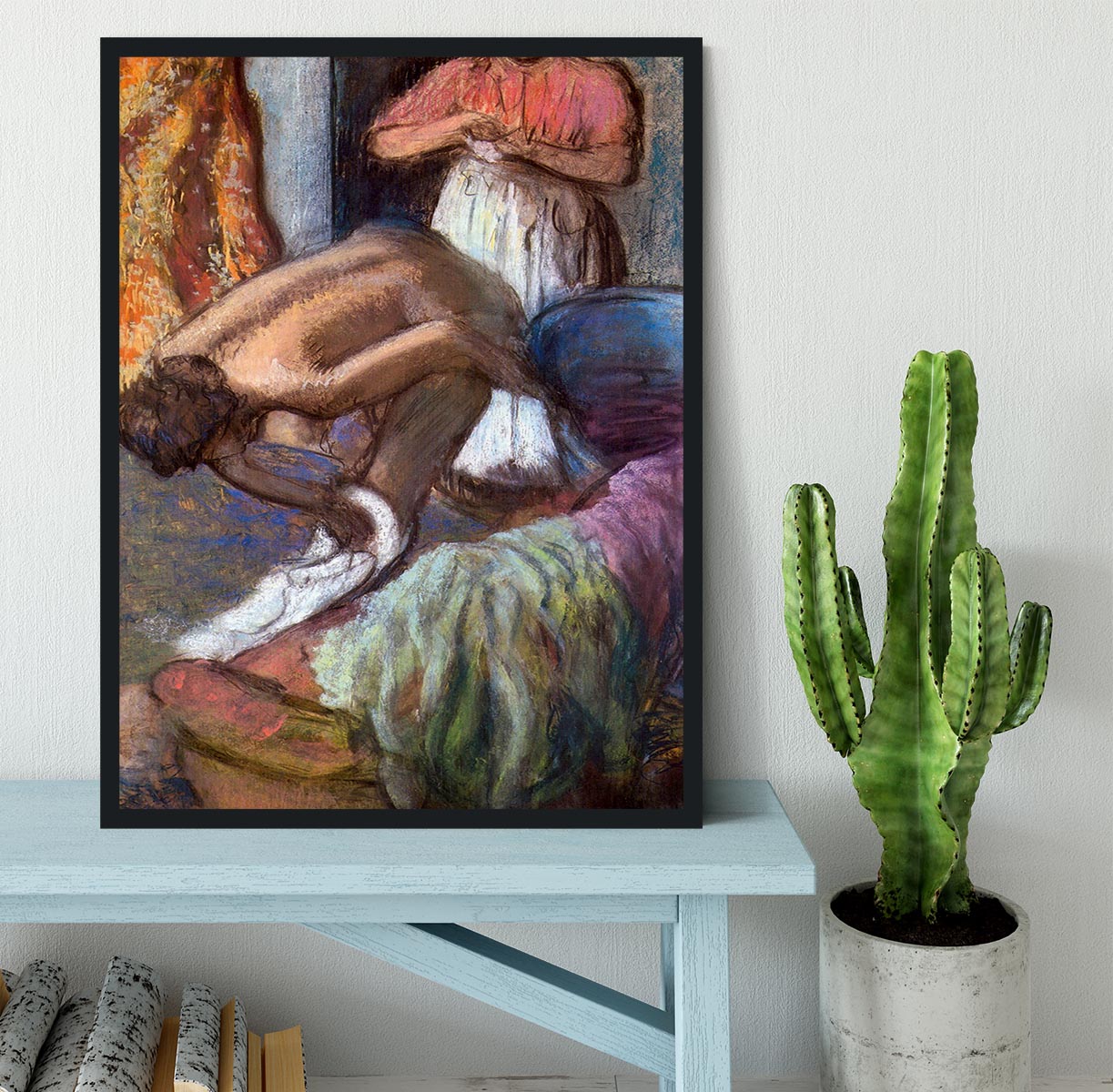 The strengthening after the bathwater by Degas Framed Print - Canvas Art Rocks - 2