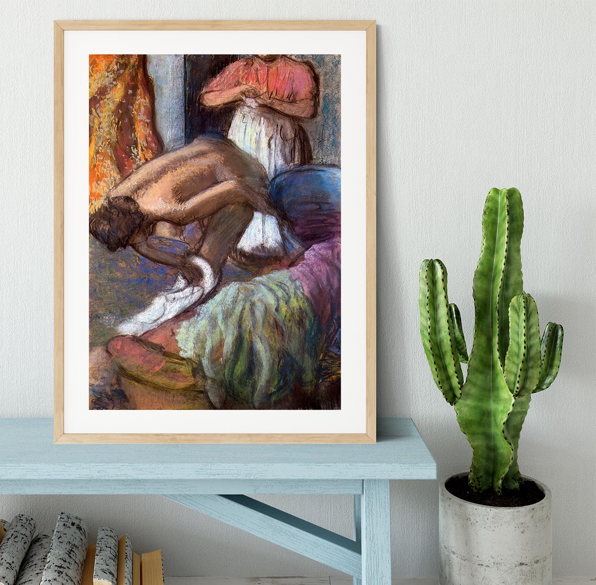 The strengthening after the bathwater by Degas Framed Print - Canvas Art Rocks - 3