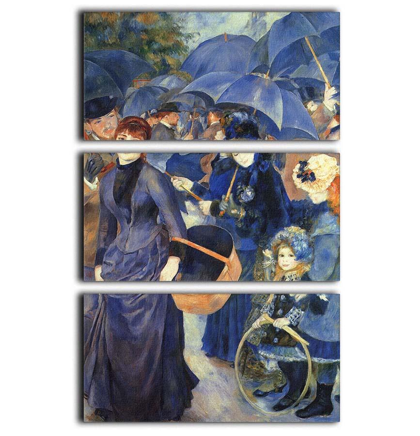The umbrellas by Renoir 3 Split Panel Canvas Print - Canvas Art Rocks - 1