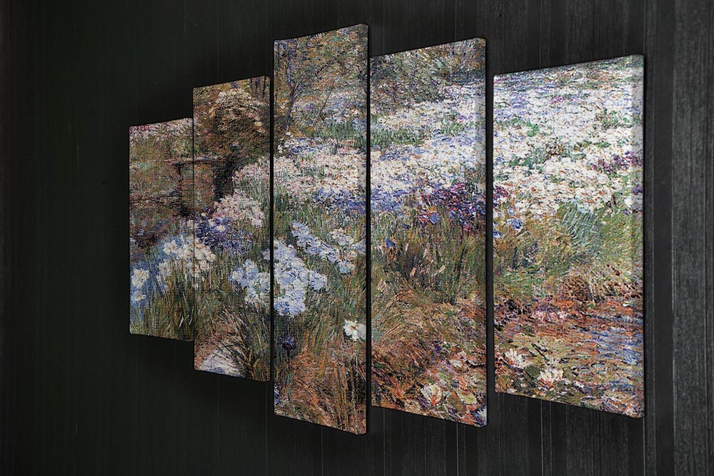 The water garden by Hassam 5 Split Panel Canvas - Canvas Art Rocks - 2