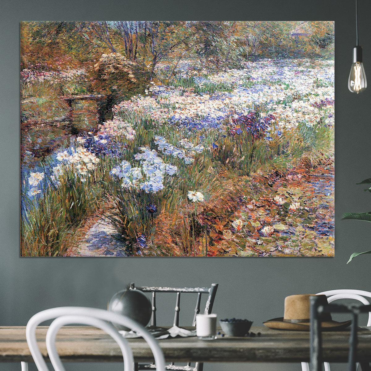 The water garden by Hassam Canvas Print or Poster - Canvas Art Rocks - 3