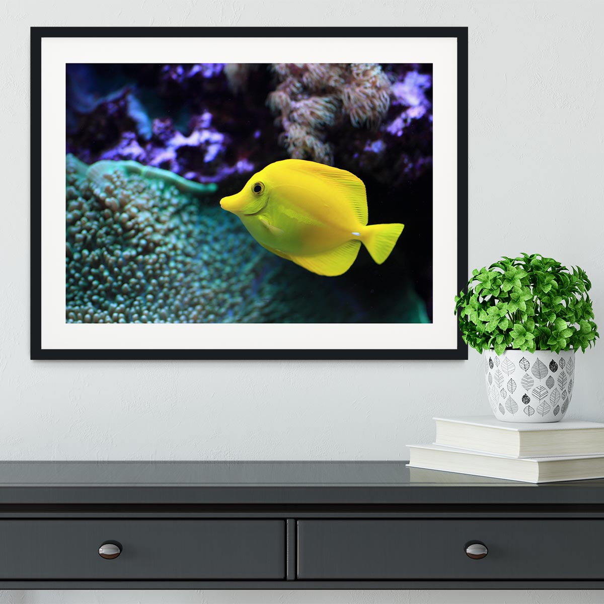 The yellow fish Framed Print - Canvas Art Rocks - 1